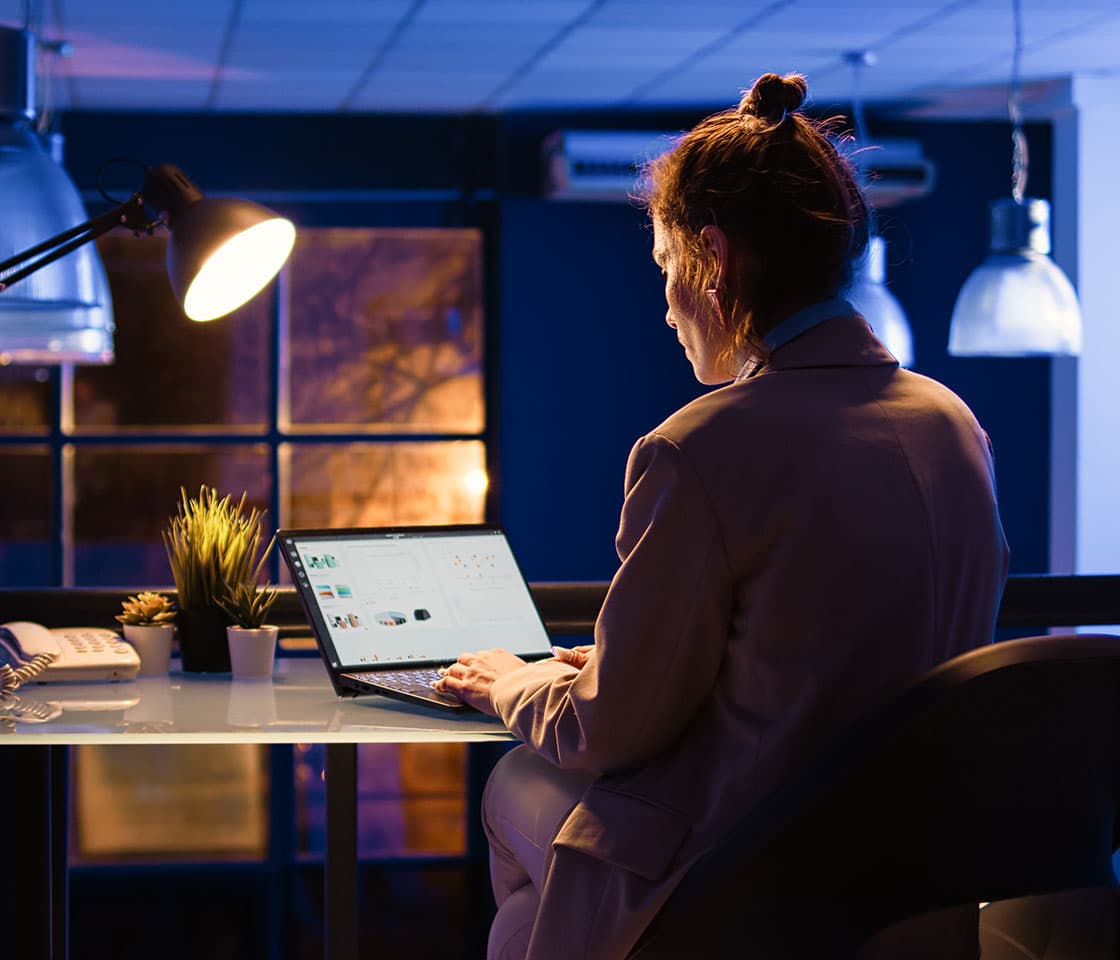 Digital marketing professional at work